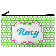 Lime Dots Personalised Cosmetic Bag