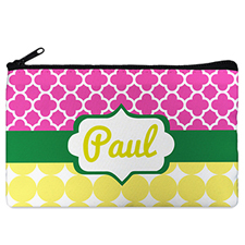 Fuchsia And Mustard Personalised Cosmetic Bag