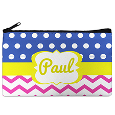 Dots And Chevron Personalised Cosmetic Bag