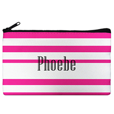 Fuchsia Stripe Personalised Cosmetic Bag