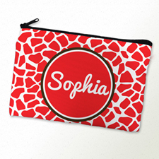 Red Leopard Personalised Cosmetic Bag