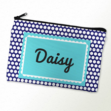 Navy Dots Personalised Cosmetic Bag