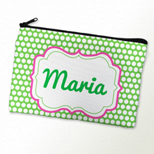 Lime Dots Personalised Cosmetic Bag