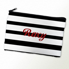 Black Stripe Personalised Cosmetic Bag