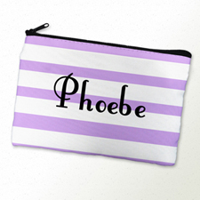 Lavender Stripe Personalised Cosmetic Bag