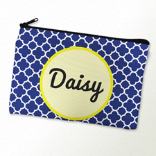 Navy Clover Personalised Cosmetic Bag
