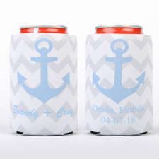 Chevron Anchor Personalised Can Cooler