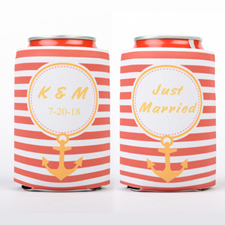 Anchor And Strip Personalised Can Cooler