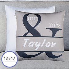 Mr. And Mrs. Personalised Name Pillow Cushion Cover 16