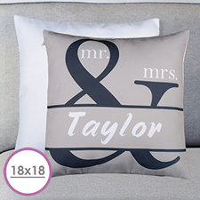 Mr. And Mrs. Personalised Name Large Cushion 18