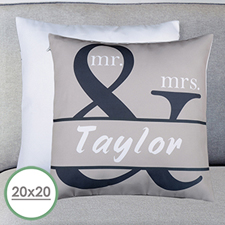 Mr. And Mrs. Personalised Name Large Pillow Cushion Cover 20