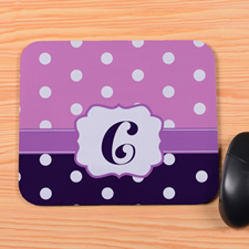 Create Your Own Purple & Plum Polka Dot Personalised Mouse Pad