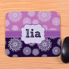 Create Your Own Purple & Plum Floral Personalised Mouse Pad