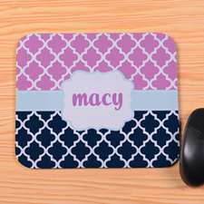 Create Your Own Navy And Pink Clover Personalised Premium Mousepad