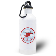 Helicopter Personalised Kids Water Bottle