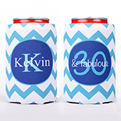 30 & Fabulous Peacock Personalised Can Cooler