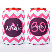 30 & Fabulous Pink Personalised Can Cooler