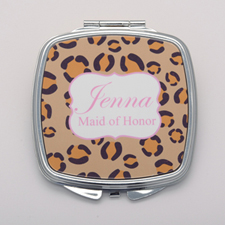 Leopard Print Pink Personalised Mirror