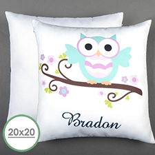 Owl Personalised Large Pillow Cushion Cover 20