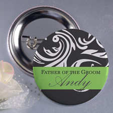 Lime Father Of The Groom Personalised Button Pin, 1