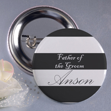 Stripe Father of the Groom 3” Personalised Button Pin