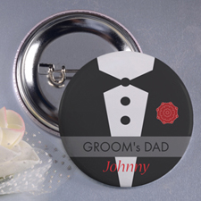 Tux Father of the Groom 3” Personalised Button Pin