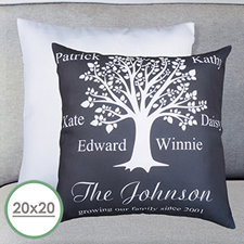 Black Family Tree Personalised Large Pillow Cushion Cover 20