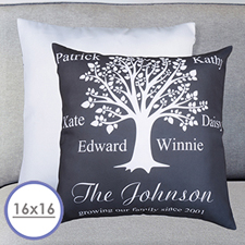 Black Family Tree Personalised Pillow Cushion Cover 16