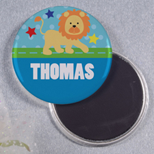 Lion Star Personalised Round Button Magnet