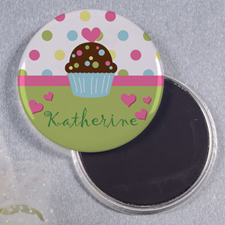 Birthday Cupcake Personalised Round Button Magnet