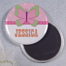 Butterfly Personalised Round Button Magnet
