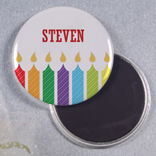 Birthday Candles Personalised Button Magnet