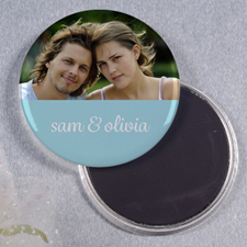 Ocean Save The Date Personalised Round Button Magnet