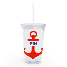 Red Anchor Personalised Acrylic Double Wall Tumbler