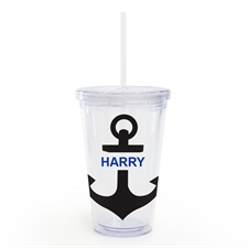 Black Anchor Personalised Acrylic Double Wall Tumbler