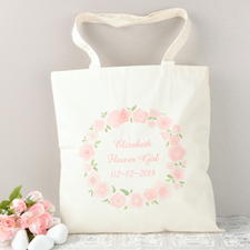 Cute Flower Girl Personalised Cotton Tote Bag