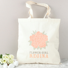 Rose Flower Girl Personalised Cotton Tote Bag