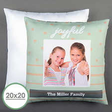 Aqua Dot Stripe Personalised Large Pillow Cushion Cover 20