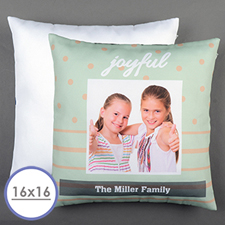 Aqua Dot Stripe Personalised Pillow Cushion Cover 16