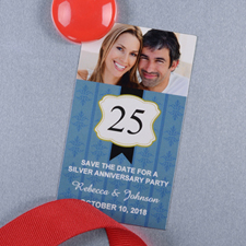 Blue Anniversary Plate Personalised Photo Magnet