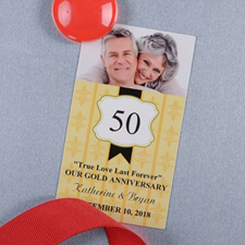 Gold Anniversary Plate Personalised Photo Magnet