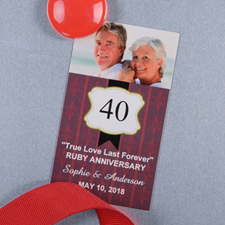 Red Anniversary Plate Personalised Photo Magnet