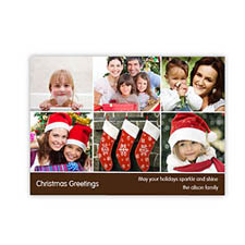 Personalised 6 Photo Very Merry  Chocolate Invitation Holiday Cards