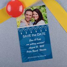 Create And Print Blue Luster Photo Save The Date Magnet 2