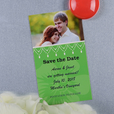 Create And Print Green Luster Photo Save The Date Magnet 2