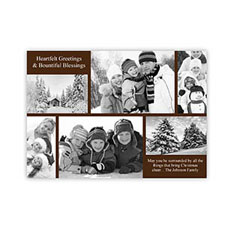 Personalised 6 Photo Christmas Blessing  Chocolate Invitation Holiday Cards