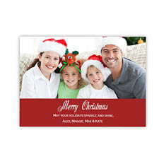 Personalised Merry Christmas  Red Invitation Holiday Cards
