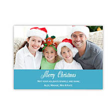 Personalised Merry Christmas  Blue Invitation Holiday Cards