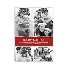 Personalised Red 5 Photo Peace Holiday Invitation Holiday Cards