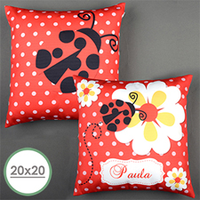 Ladybug Personalised Large Pillow Cushion Cover 20